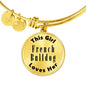 French Bulldog - 18k Gold Finished Bangle Bracelet