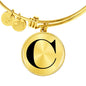 Initial C v1a - 18k Gold Finished Bangle Bracelet