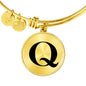 Initial Q v1a - 18k Gold Finished Bangle Bracelet