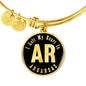 Heart In Arkansas v02 - 18k Gold Finished Bangle Bracelet