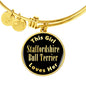 Staffordshire Bull Terrier v2 - 18k Gold Finished Bangle Bracelet