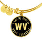 Heart In West Virginia v02 - 18k Gold Finished Bangle Bracelet