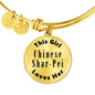 Chinese Shar-Pei - 18k Gold Finished Bangle Bracelet