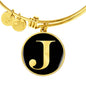 Initial J v2a - 18k Gold Finished Bangle Bracelet