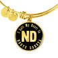 Heart In North Dakota v02 - 18k Gold Finished Bangle Bracelet
