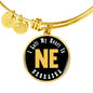 Heart In Nebraska - 18k Gold Finished Bangle Bracelet