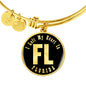 Heart In Florida v02 - 18k Gold Finished Bangle Bracelet