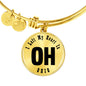 Heart In Ohio v01 - 18k Gold Finished Bangle Bracelet