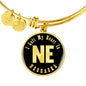 Heart In Nebraska v02 - 18k Gold Finished Bangle Bracelet