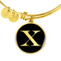 Initial X v2a - 18k Gold Finished Bangle Bracelet