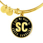 Heart In South Carolina v02 - 18k Gold Finished Bangle Bracelet