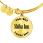 Shiba Inu - 18k Gold Finished Bangle Bracelet