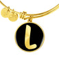 Initial L v2b - 18k Gold Finished Bangle Bracelet