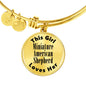 Miniature American Shepherd v2 - 18k Gold Finished Bangle Bracelet