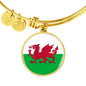 Welsh Flag - 18k Gold Finished Bangle Bracelet