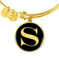 Initial S v2a - 18k Gold Finished Bangle Bracelet