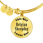 Belgian Sheepdog - 18k Gold Finished Bangle Bracelet