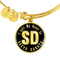 Heart In South Dakota v02 - 18k Gold Finished Bangle Bracelet