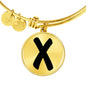 Initial X v1b - 18k Gold Finished Bangle Bracelet
