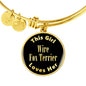 Wire Fox Terrier v2 - 18k Gold Finished Bangle Bracelet