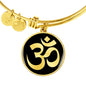 Om Symbol v2 - 18k Gold Finished Bangle Bracelet