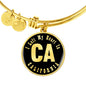 Heart In California v02 - 18k Gold Finished Bangle Bracelet