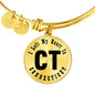 Heart In Connecticut v01 - 18k Gold Finished Bangle Bracelet