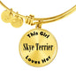Skye Terrier - 18k Gold Finished Bangle Bracelet