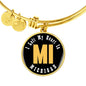 Heart In Michigan - 18k Gold Finished Bangle Bracelet