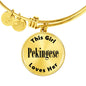 Pekingese - 18k Gold Finished Bangle Bracelet
