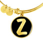 Initial Z v2b - 18k Gold Finished Bangle Bracelet