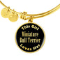 Miniature Bull Terrier v2 - 18k Gold Finished Bangle Bracelet