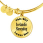 Icelandic Sheepdog - 18k Gold Finished Bangle Bracelet