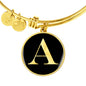 Initial A v2a - 18k Gold Finished Bangle Bracelet