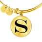 Initial S v1a - 18k Gold Finished Bangle Bracelet