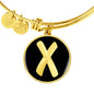 Initial X v2b - 18k Gold Finished Bangle Bracelet