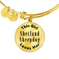 Shetland Sheepdog v2 - 18k Gold Finished Bangle Bracelet