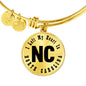 Heart In North Carolina v01 - 18k Gold Finished Bangle Bracelet