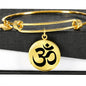 Om Symbol - 18k Gold Finished Bangle Bracelet