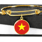 Vietnamese Flag - 18k Gold Finished Bangle Bracelet