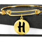 Initial H v1b - 18k Gold Finished Bangle Bracelet