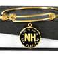 Heart In New Hampshire v02 - 18k Gold Finished Bangle Bracelet