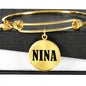 Nina v01 - 18k Gold Finished Bangle Bracelet