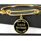 Scottish Deerhound v2 - 18k Gold Finished Bangle Bracelet