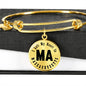 Heart In Massachusetts v01 - 18k Gold Finished Bangle Bracelet