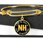 Heart In New Hampshire - 18k Gold Finished Bangle Bracelet