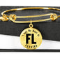 Heart In Florida v01 - 18k Gold Finished Bangle Bracelet