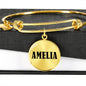 Amelia v01 - 18k Gold Finished Bangle Bracelet