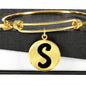 Initial S v1b - 18k Gold Finished Bangle Bracelet