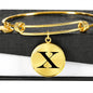 Initial X v1a - 18k Gold Finished Bangle Bracelet